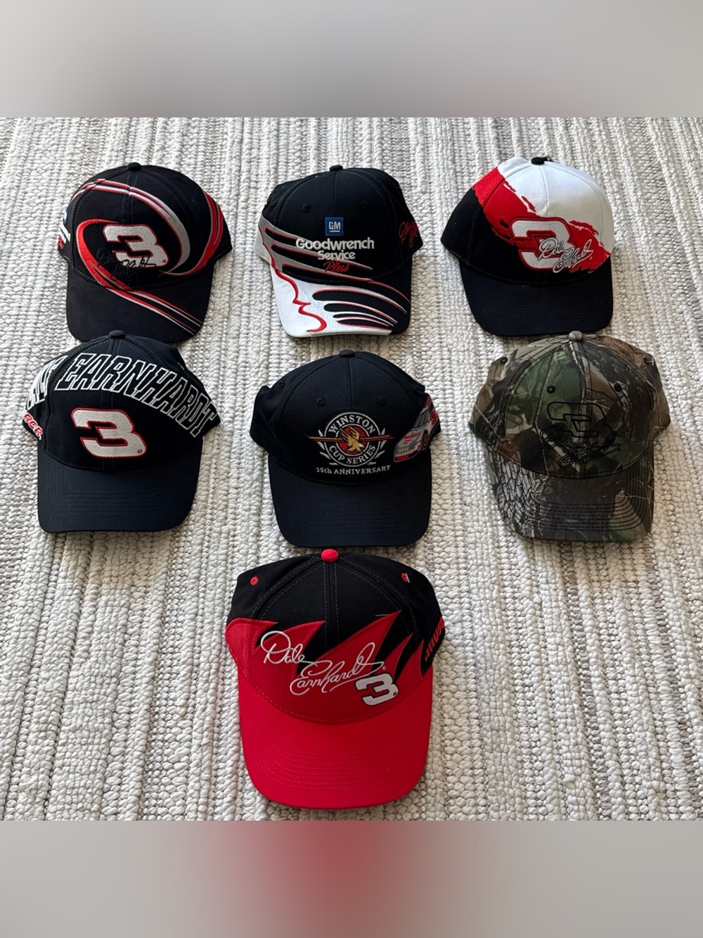 7 NEW WITH TAGS Vintage Dale Earnhardt #3 NASCAR Hats CHASE Rare Collection! Vtg